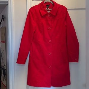 H&M Red Cotton Beautifully Detailed Spring Coat Size 16  Gently Worn